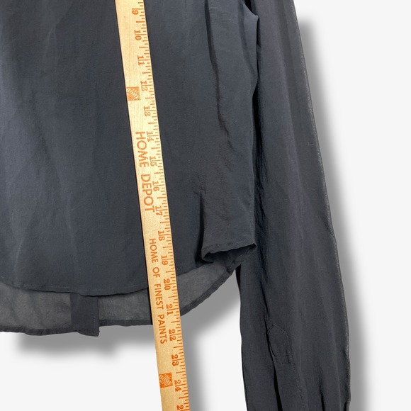 Ann Demeulemeester Button Down Blouse Women 40 Silk Sheer Cropped Designer - Picture 6 of 7